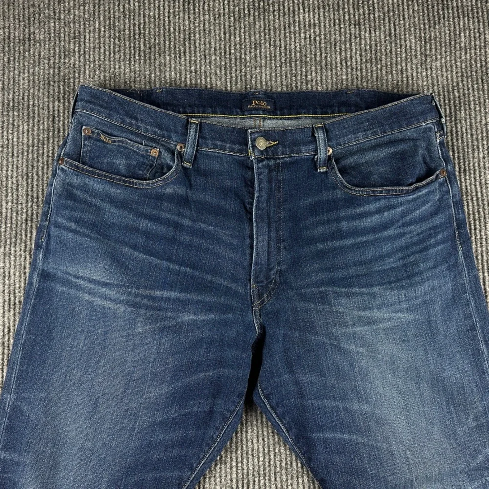 Polo Ralph Lauren Parkside Active Taper Jeans Mens 38x30 Dark Wash Blue Denim